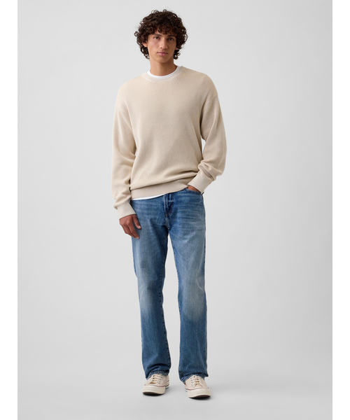 GAP（ギャップ）の「リラックスフィット フィッシャーマンステッチ クルーネックセーター（ニット/セーター・メンズ・ブルー系その他/レッド系その他/ネイビー/グリーン/グレー/ベージュ・XL/L/M/S/XS）」の14枚目の写真