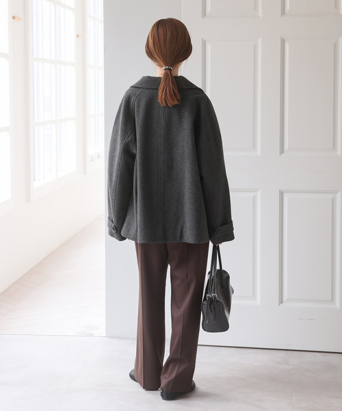 U by SPICK&SPAN(ユーバイスピックアンドスパン)の「スタンドカラーミドルメルトンコート(その他アウター・レディース・ベージュ/チャコールグレー/ブラウン・FREE)」の22枚目の写真