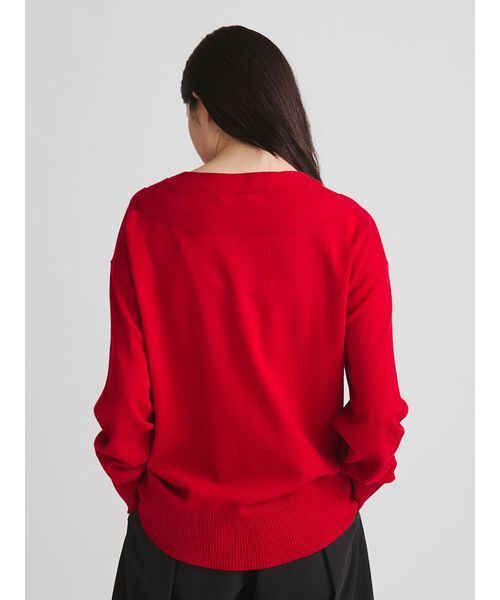 MIESROHE（ミースロエ）の「2WAYウールデザインカーデ（カーディガン/ボレロ・レディース・チャコールグレー/オフホワイト/レッド・F）」の20枚目の写真