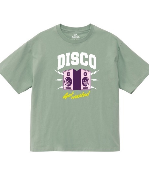 NOBOUND(ノーバウンド)の「NOBOUND(ノーバウンド) 半袖Tシャツ メンズ レディース ユニセックス DISCOロゴ イラスト プリント ビッグシルエット Tシャツ 半袖 トップス カットソー ストリート カジュアル(Tシャツ/カットソー・メンズ・ホワイト/ブラック/パープル/スモーキーグリーン系・M/L/XL)」の1枚目の写真