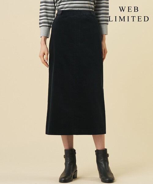 J.PRESS(ジェイプレス)の「【WEB限定カラーあり】AIR DUROY LIGHT スカート(スカート・レディース・グレー系/ネイビー系/ダークブラウン系/ベージュ系・T13/T15/T17)」の4枚目の写真
