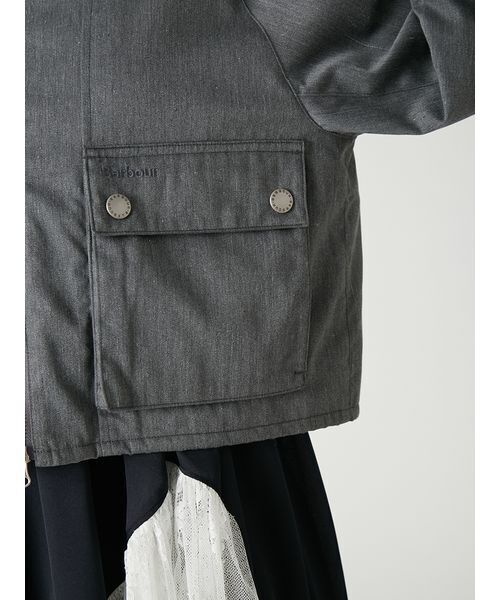 FRAY I.D(フレイアイディー)の「【撥水】【Barbour】ショートフライトジャケット(その他アウター・レディース・グレー/ベージュ・38/36)」の18枚目の写真