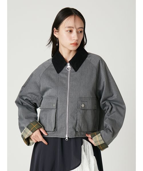 FRAY I.D(フレイアイディー)の「【撥水】【Barbour】ショートフライトジャケット(その他アウター・レディース・グレー/ベージュ・38/36)」の11枚目の写真