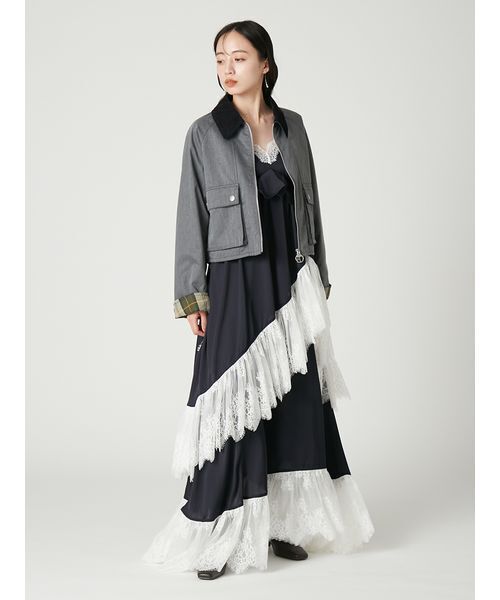 FRAY I.D(フレイアイディー)の「【撥水】【Barbour】ショートフライトジャケット(その他アウター・レディース・グレー/ベージュ・38/36)」の22枚目の写真