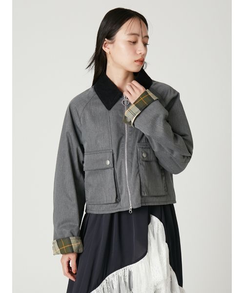 FRAY I.D(フレイアイディー)の「【撥水】【Barbour】ショートフライトジャケット(その他アウター・レディース・グレー/ベージュ・38/36)」の20枚目の写真