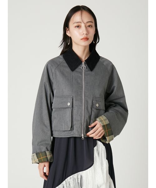 FRAY I.D(フレイアイディー)の「【撥水】【Barbour】ショートフライトジャケット(その他アウター・レディース・グレー/ベージュ・38/36)」の12枚目の写真