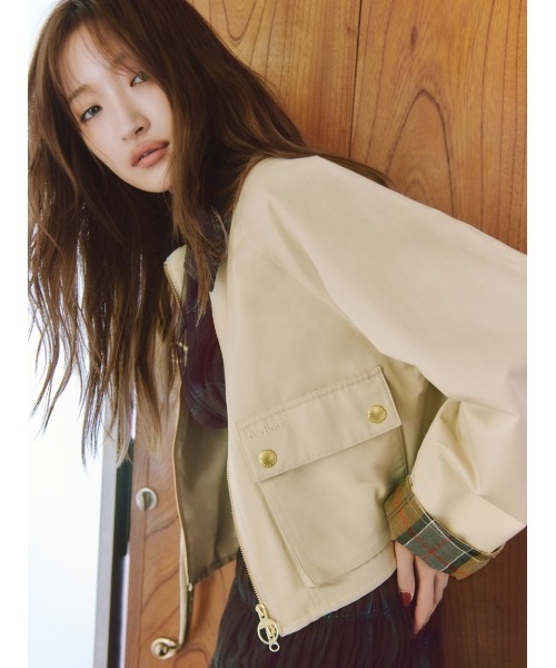 FRAY I.D(フレイアイディー)の「【撥水】【Barbour】ショートフライトジャケット(その他アウター・レディース・グレー/ベージュ・38/36)」の7枚目の写真