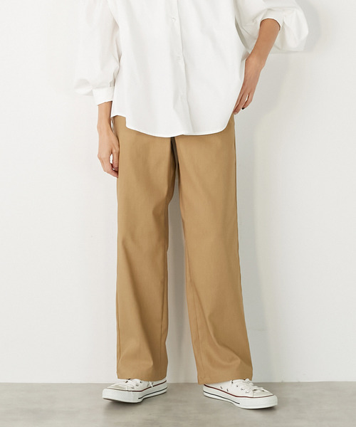 MELROSE claire(メルローズ クレール)の「【ツイルストレッチストレートパンツ】(その他パンツ・レディース・キャメル/ブラウン系その他/ライトグレー/ダークブラウン・2/3/4)」の1枚目の写真