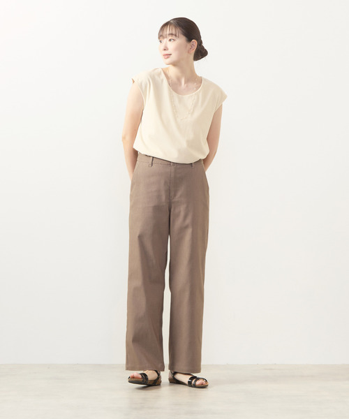 MELROSE claire(メルローズ クレール)の「【ツイルストレッチストレートパンツ】(その他パンツ・レディース・キャメル/ブラウン系その他/ライトグレー/ダークブラウン・2/3/4)」の6枚目の写真