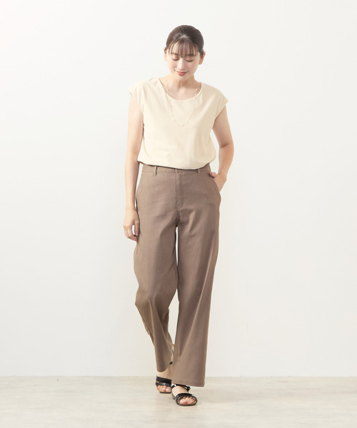 MELROSE claire(メルローズ クレール)の「【ツイルストレッチストレートパンツ】(その他パンツ・レディース・キャメル/ブラウン系その他/ライトグレー/ダークブラウン・2/3/4)」の8枚目の写真