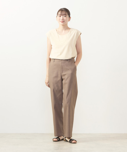 MELROSE claire(メルローズ クレール)の「【ツイルストレッチストレートパンツ】(その他パンツ・レディース・キャメル/ブラウン系その他/ライトグレー/ダークブラウン・2/3/4)」の9枚目の写真