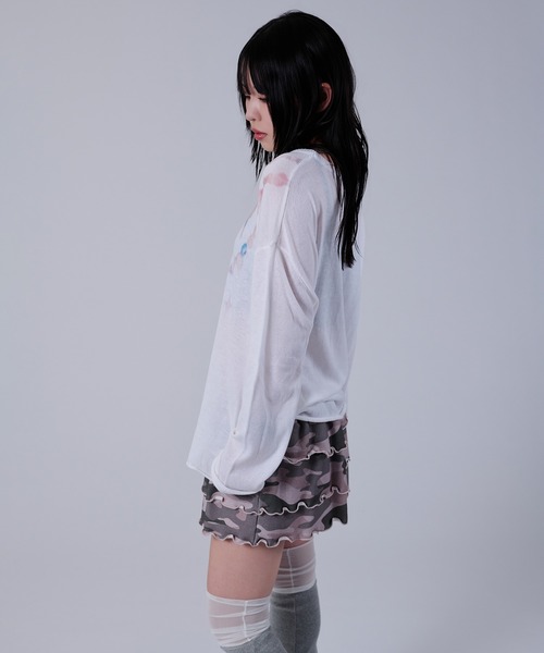 dollslutz(ドルズラッツ)の「【dollslutz】whimsical pony sheer knit /【ドルズラッツ】ウィムジカルポニーシアーニット(ニット/セーター・レディース・ピンク/ホワイト・FREE)」の19枚目の写真