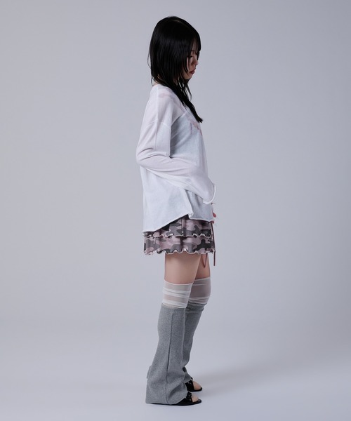 dollslutz(ドルズラッツ)の「【dollslutz】whimsical pony sheer knit /【ドルズラッツ】ウィムジカルポニーシアーニット(ニット/セーター・レディース・ピンク/ホワイト・FREE)」の3枚目の写真