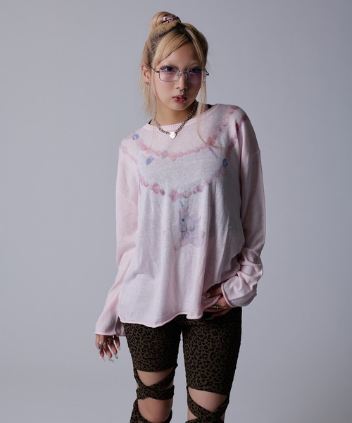 dollslutz(ドルズラッツ)の「【dollslutz】whimsical pony sheer knit /【ドルズラッツ】ウィムジカルポニーシアーニット(ニット/セーター・レディース・ピンク/ホワイト・FREE)」の15枚目の写真