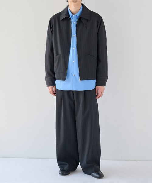 PUBLIC TOKYO(パブリックトウキョウ)の「【ZOZO限定26AW先行予約】High Daily Sports Jacket(ブルゾン・メンズ・ストライプ/ブラック/グレイッシュベージュ・S/M/L)」の14枚目の写真