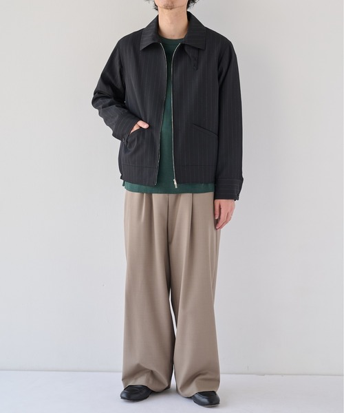 PUBLIC TOKYO(パブリックトウキョウ)の「【ZOZO限定26AW先行予約】High Daily Sports Jacket(ブルゾン・メンズ・ストライプ/ブラック/グレイッシュベージュ・S/M/L)」の15枚目の写真