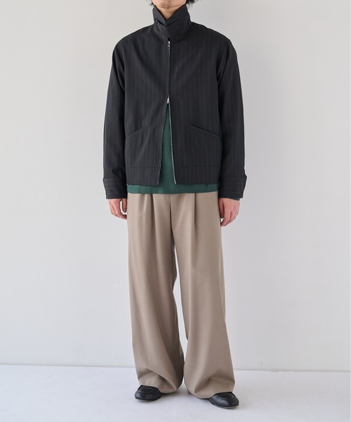 PUBLIC TOKYO(パブリックトウキョウ)の「【ZOZO限定26AW先行予約】High Daily Sports Jacket(ブルゾン・メンズ・ストライプ/ブラック/グレイッシュベージュ・S/M/L)」の16枚目の写真