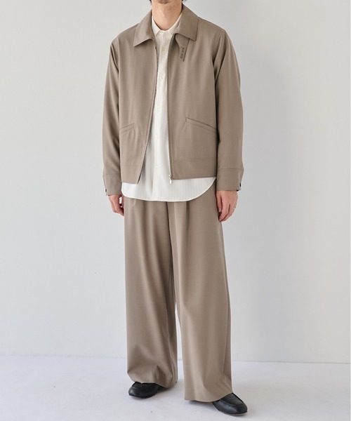 PUBLIC TOKYO(パブリックトウキョウ)の「【ZOZO限定26AW先行予約】High Daily Sports Jacket(ブルゾン・メンズ・ストライプ/ブラック/グレイッシュベージュ・S/M/L)」の8枚目の写真