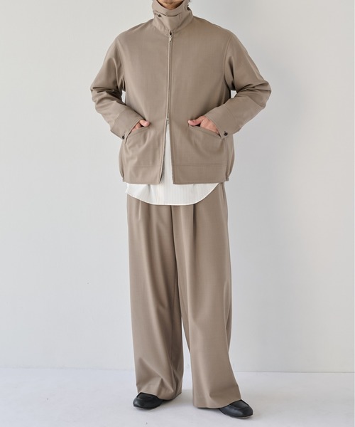 PUBLIC TOKYO(パブリックトウキョウ)の「【ZOZO限定26AW先行予約】High Daily Sports Jacket(ブルゾン・メンズ・ストライプ/ブラック/グレイッシュベージュ・S/M/L)」の10枚目の写真