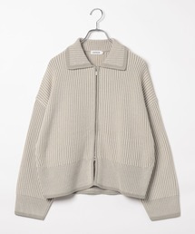 《満たされニットシリーズ》配色リブZIPカーディガン 826786