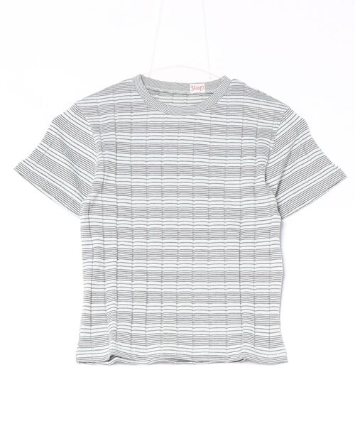 YOUNG&OLSEN The DRYGOODS STORE（ヤングアンドオルセン）の「YOUNG & OLSEN The DRYGOODS STORE | BROAD RIB CROP CREW NECK（Tシャツ/カットソー・レディース・グリーン系その他/グレー系その他・2）」の2枚目の写真