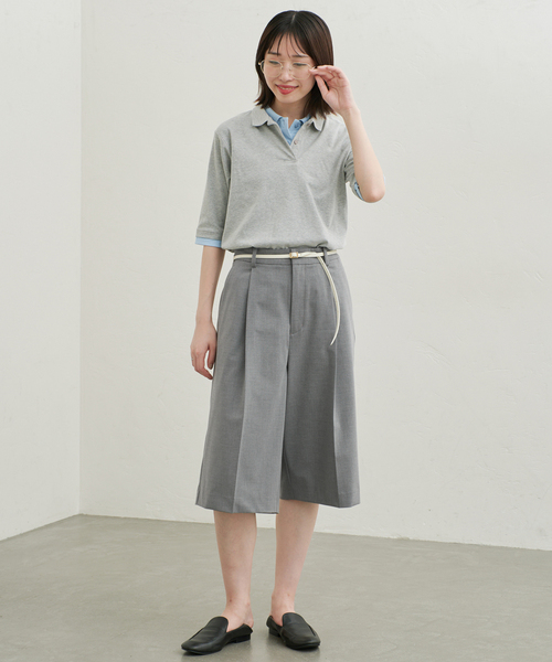 SLOBE IENA(スローブイエナ)の「《接触冷感/防シワ/追加》2WAY TRトロバミューダスラックス(その他パンツ・レディース・グレー/ブラウン・36/38)」の4枚目の写真