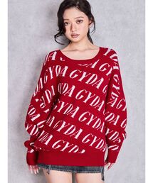 GYDA SLANT PATTERNニットトップス