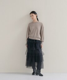 【WEB限定カラーあり】Relaxy Rich シルクカシミヤ混 クルーニット