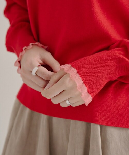 cloenc（クロエンス）の「【WEB限定カラーあり】Relaxy Rich シルクカシミヤ混 クルーニット（ニット/セーター・レディース・ピンク/サックスブルー/ブラウン系8/ライトグレー系8/オリーブ/ワインレッド/ライトイエロー系/ベージュ系その他7/ネイビー・02）」の15枚目の写真