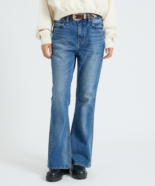 Healthy denim(ヘルシーデニム)の「【Healthy denim / ヘルシーデニム】Cheddar/デニムパンツ/セミフレアデニム【WEB限定】(デニムパンツ・レディース・インディゴブルー/ダークネイビー・23/25/24)」の2枚目の写真