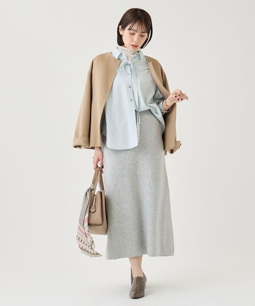 INDIVI(インディヴィ)の「【SETUP可/ベルト裏 配色】ウーリーWフェイスAラインニットスカート(スカート・レディース・チャコールグレー/ブラウン系8/ライトグレー系8・40/05/13/36/38/15 )」の15枚目の写真