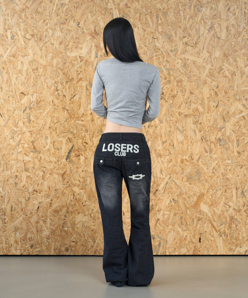LOSERS CLUB(ルーザーズクラブ)の「LSC スター ポケット ブーツカット デニム パンツ ブラック(デニムパンツ・レディース・その他・SMALL/MEDIUM/LARGE/X-LARGE)」の7枚目の写真