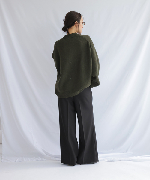 chlal(クラール)の「ワイドタックパンツ(スラックス・レディース・ブラック/ホワイト・36/38)」の15枚目の写真