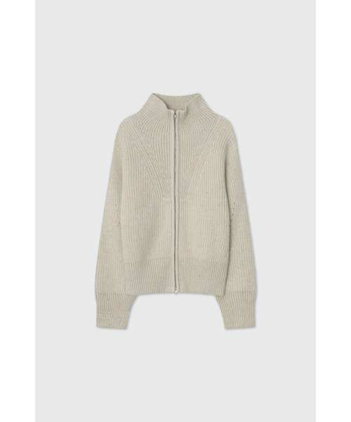 LOOKAST(ルックキャスト)の「ウールモヘアハイネックツーウェイニットジップアップ_アイボリー / WOOL MOHAIR HIGH NECK TWO-WAY KNIT ZIP-UP_IVORY(ニット/セーター・レディース・アイボリー・MEDIUM/SMALL)」の1枚目の写真