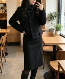スタンドカラーダブルブレストジャケット