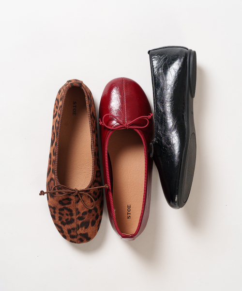 STOE（スト）の「Maren Ribborn Flat_5colors マレン リボン フラット（バレエシューズ・レディース・ブラック/レッド/レオパード/キャメル/オリーブ・23cm/23.5cm/24cm/24.5cm/25cm）」の8枚目の写真