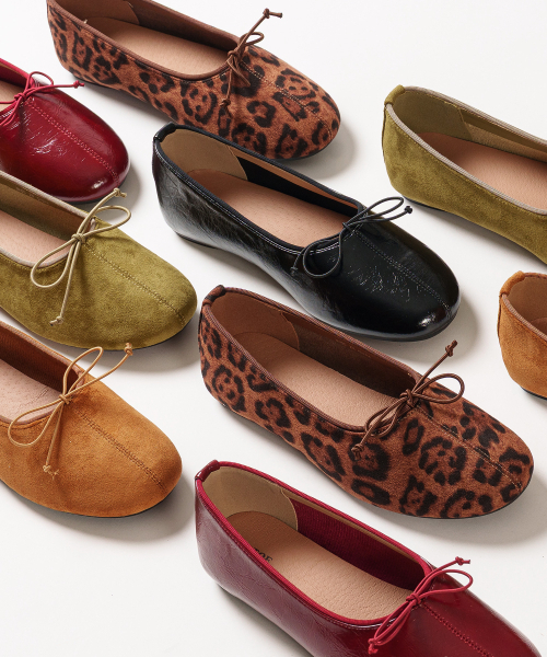 STOE（スト）の「Maren Ribborn Flat_5colors マレン リボン フラット（バレエシューズ・レディース・ブラック/レッド/レオパード/キャメル/オリーブ・23cm/23.5cm/24cm/24.5cm/25cm）」の19枚目の写真