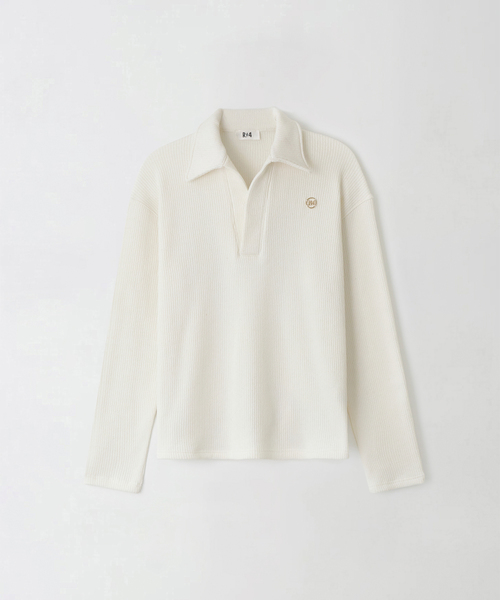 R-4(アールフォー)の「R-0075 / OPEN PLACKET WOOL KNIT(クリーム)(ニット/セーター・メンズ・クリーム・MEDIUM/LARGE/X-LARGE)」の1枚目の写真