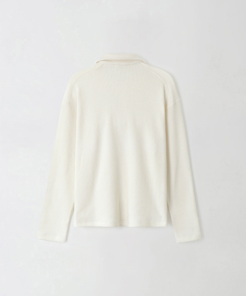 R-4(アールフォー)の「R-0075 / OPEN PLACKET WOOL KNIT(クリーム)(ニット/セーター・メンズ・クリーム・MEDIUM/LARGE/X-LARGE)」の2枚目の写真