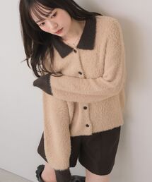 RETRO GIRL（レトロガール）の「バイカラーニットカーディガン（カーディガン/ボレロ）」