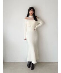 シャギーニットロングワンピース