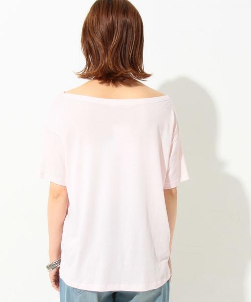Another Edition（アナザーエディション）の「刺しゅうロゴボートネックTシャツ/AEBFC EMB ロゴB/N T◆（Tシャツ/カットソー・レディース・ホワイト/ブラック/ライトピンク・FREE）」の4枚目の写真