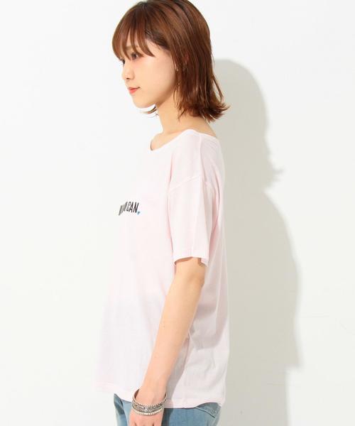 Another Edition（アナザーエディション）の「刺しゅうロゴボートネックTシャツ/AEBFC EMB ロゴB/N T◆（Tシャツ/カットソー・レディース・ホワイト/ブラック/ライトピンク・FREE）」の5枚目の写真
