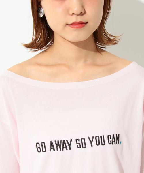Another Edition（アナザーエディション）の「刺しゅうロゴボートネックTシャツ/AEBFC EMB ロゴB/N T◆（Tシャツ/カットソー・レディース・ホワイト/ブラック/ライトピンク・FREE）」の7枚目の写真