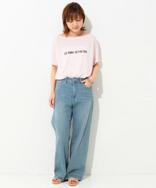 Another Edition（アナザーエディション）の「刺しゅうロゴボートネックTシャツ/AEBFC EMB ロゴB/N T◆（Tシャツ/カットソー・レディース・ホワイト/ブラック/ライトピンク・FREE）」の11枚目の写真