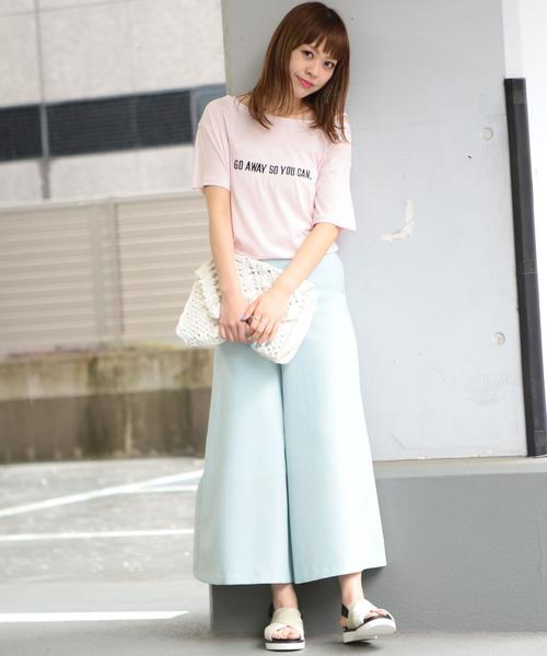 Another Edition（アナザーエディション）の「刺しゅうロゴボートネックTシャツ/AEBFC EMB ロゴB/N T◆（Tシャツ/カットソー・レディース・ホワイト/ブラック/ライトピンク・FREE）」の15枚目の写真