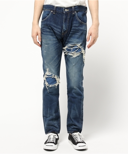 rehacer（レアセル）の「Cleft Patch Denim（デニムパンツ・メンズ・インディゴブルー・SMALL/LARGE/MEDIUM）」の9枚目の写真