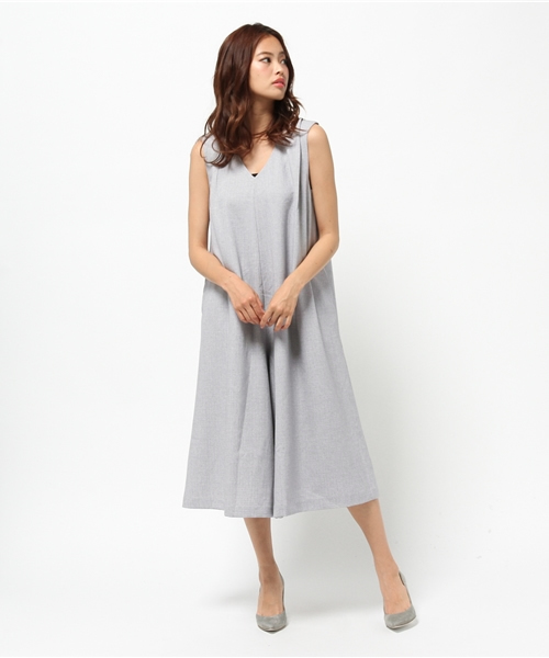 MOUSSY（マウジー）の「V NECK WIDE ALL IN ONE F（つなぎ/オールインワン・レディース・ブラック/トップグレー・1/2）」の7枚目の写真