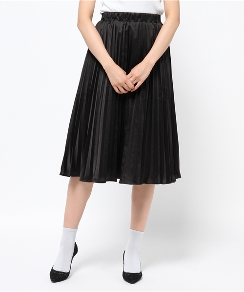 WEGO(ウィゴー)の「WEGO/サテンプリーツスカート(スカート・レディース・ダークグリーン/ブラック/ワイン/ピンク/ダークブラウン/サックスブルー・FREE)」の17枚目の写真