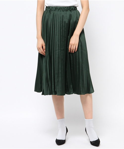 WEGO(ウィゴー)の「WEGO/サテンプリーツスカート(スカート・レディース・ダークグリーン/ブラック/ワイン/ピンク/ダークブラウン/サックスブルー・FREE)」の14枚目の写真